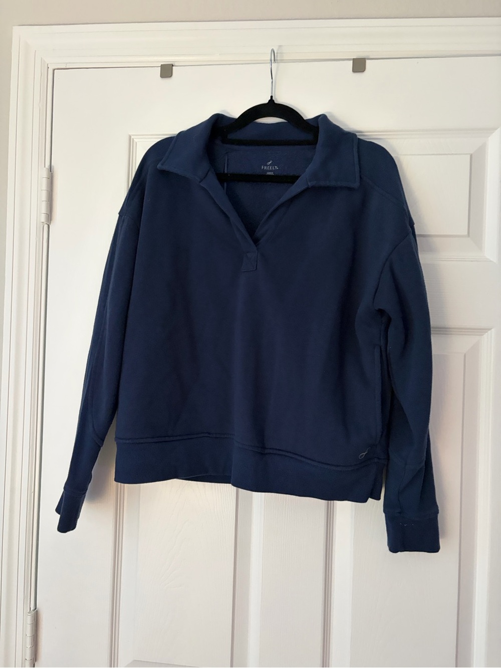 FRENN Navy Collared Pullover Turtleneck Sweatshirt